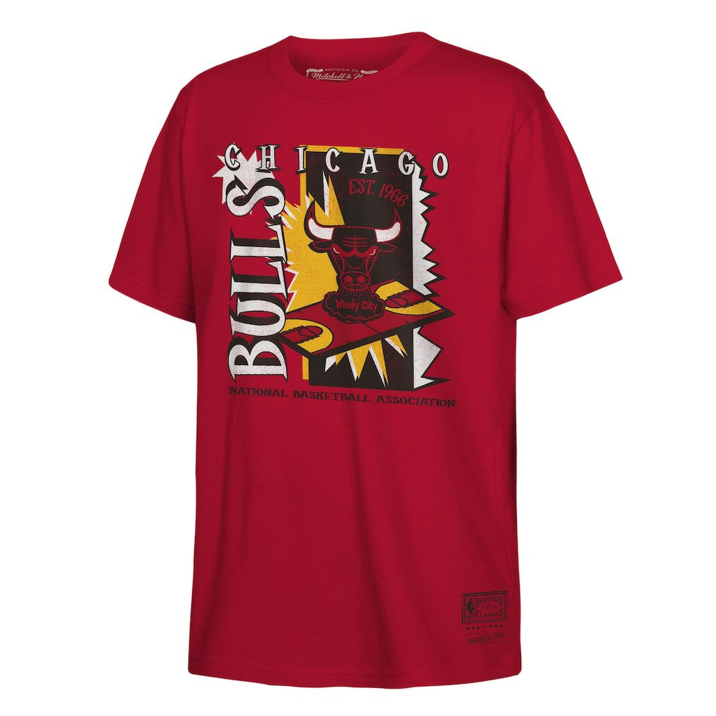 Chicago Bulls Youth Retro '90s Poster T-Shirt sale - Red | Mitchell & Ness shop