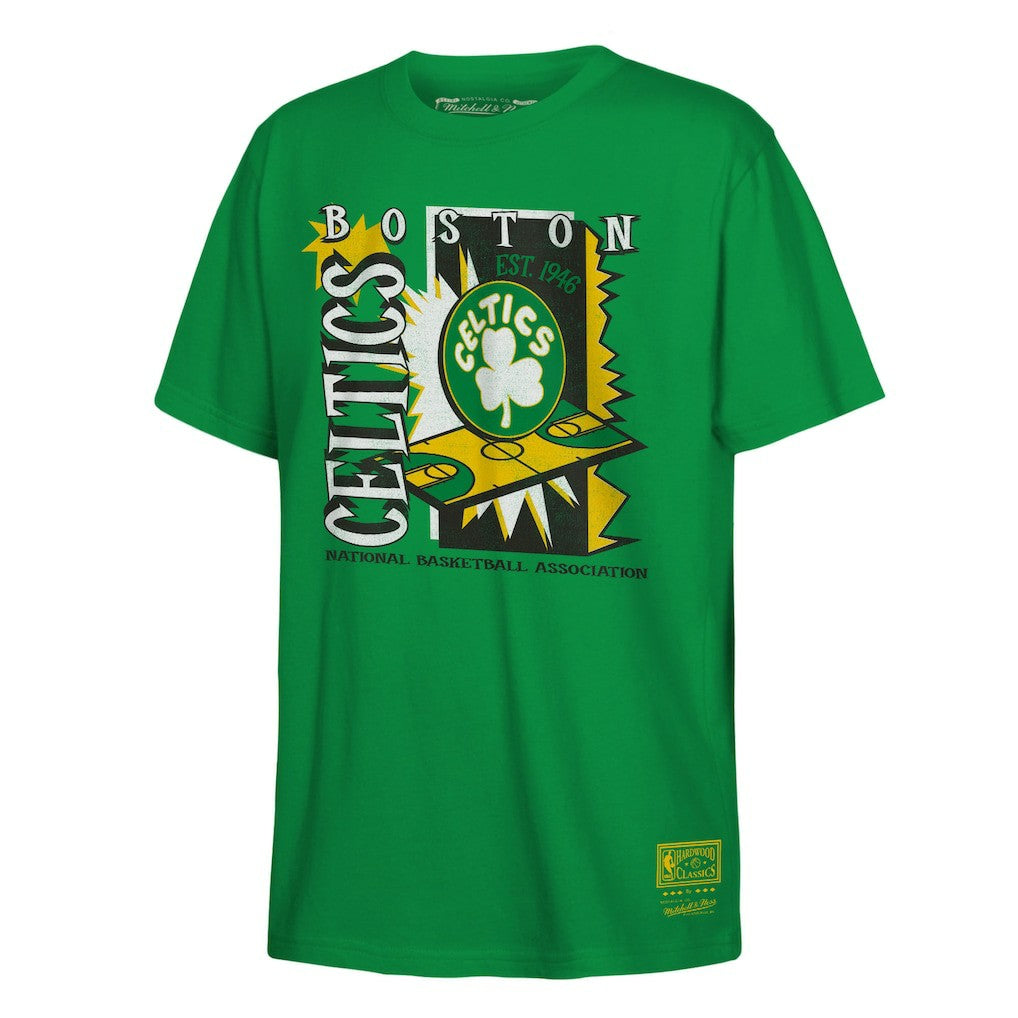 Boston Celtics Youth Retro '90s Poster T-Shirt - Kelly Green | Mitchell & Ness cheap