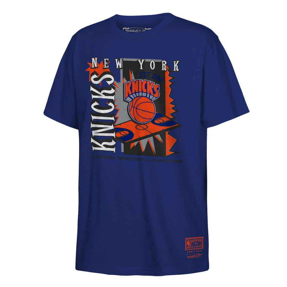 New York Knicks Youth Retro '90s Poster T-Shirt - Blue | Mitchell & Ness cheap