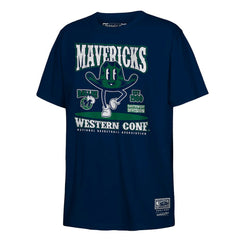 Dallas Mavericks Youth Retro Mascot Script T-Shirt sale - Navy | Mitchell & Ness shop