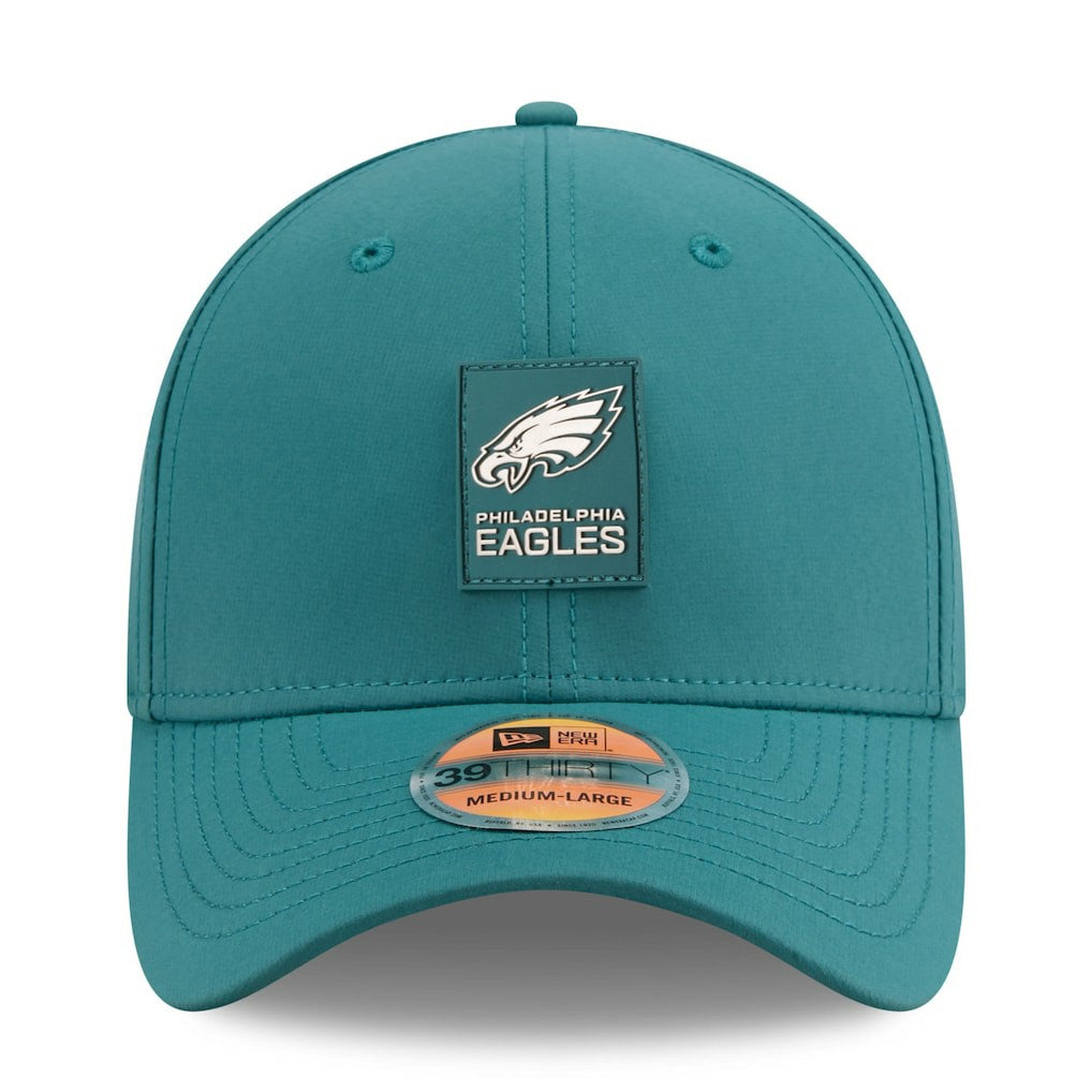 Philadelphia Eagles New Era 2025 Sideline 39THIRTY Flex Hat - Midnight Green for sale