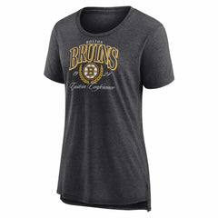 Boston Bruins Women's Reign Supreme Tri-Blend T-Shirt Gray