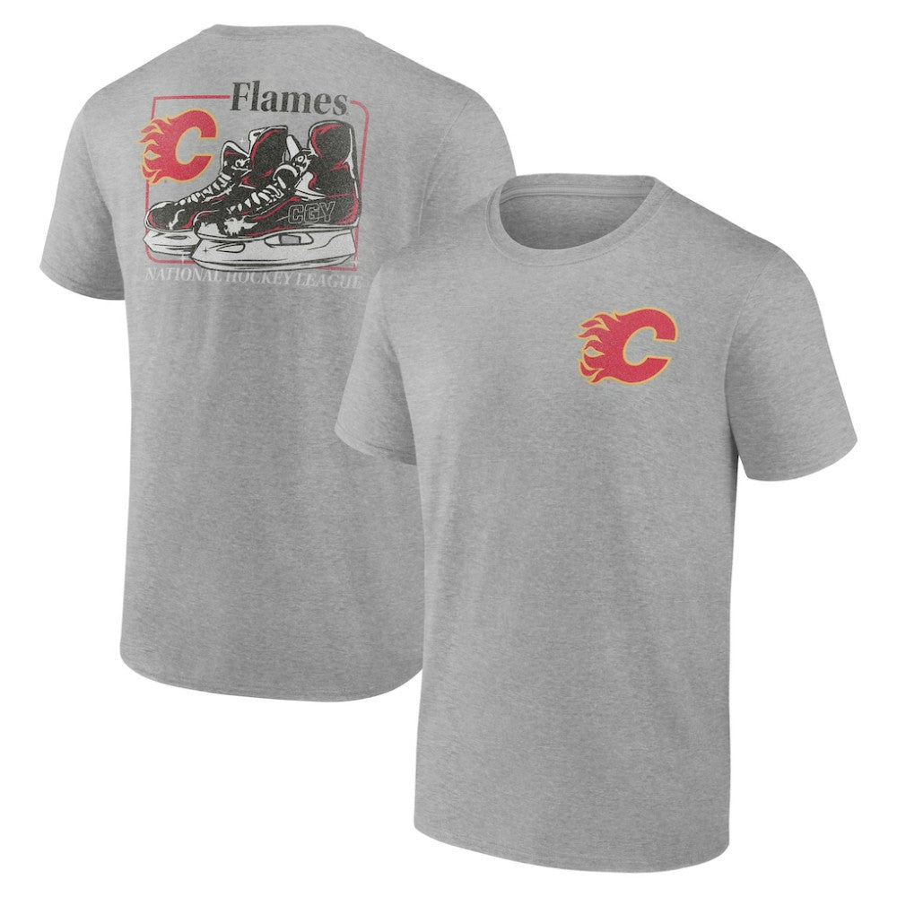 Calgary Flames Glory Skates T-Shirt Heather Gray