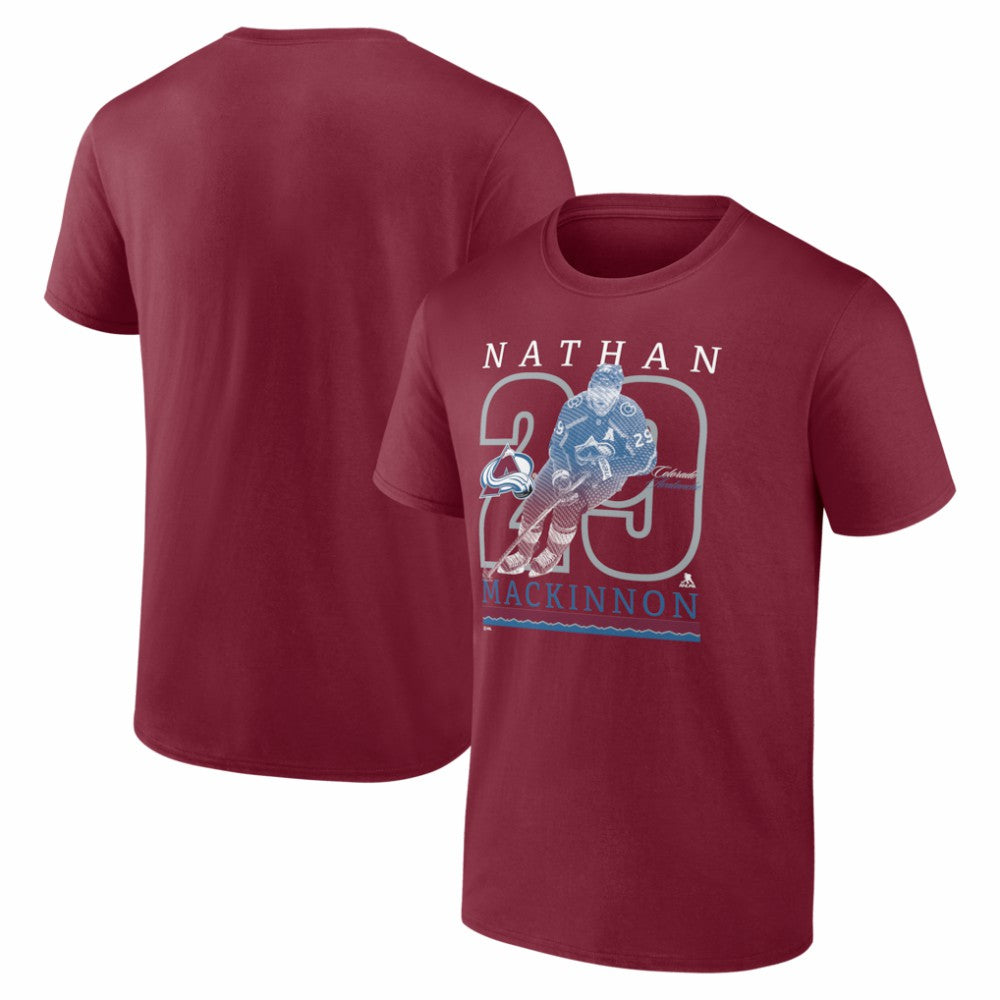 Nathan MacKinnon Colorado Avalanche Player Show T-Shirt Burgundy