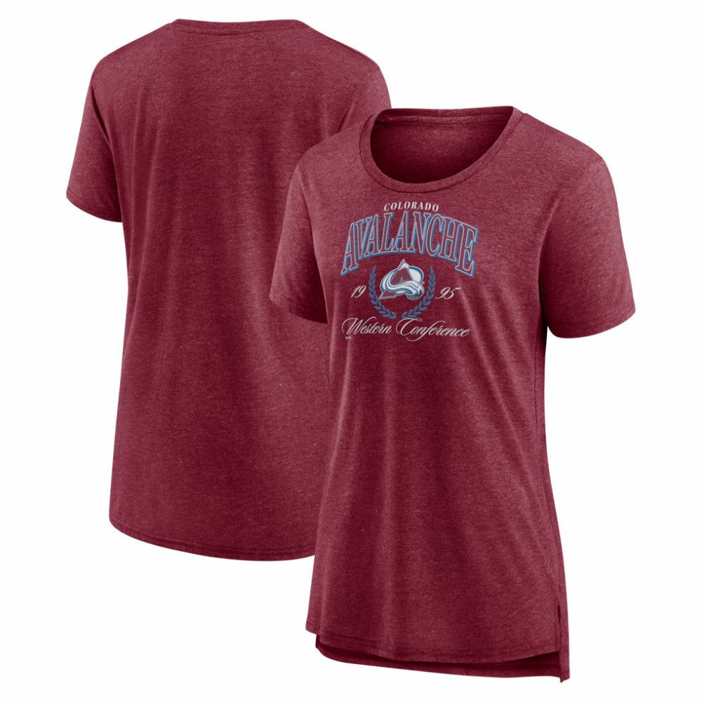 Colorado Avalanche Women's Reign Supreme Tri-Blend T-Shirt Burgundy