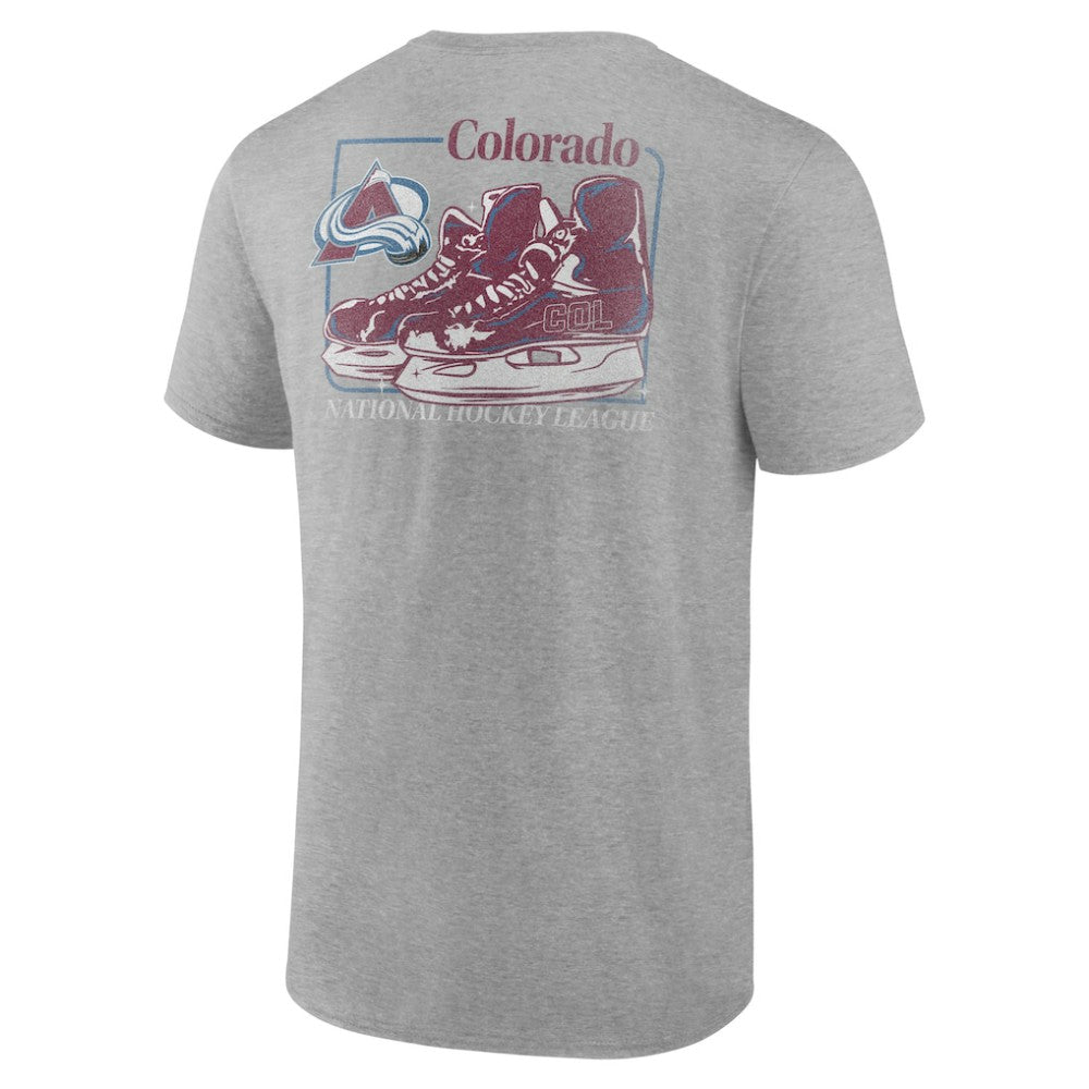 Colorado Avalanche Glory Skates T-Shirt Heather Gray