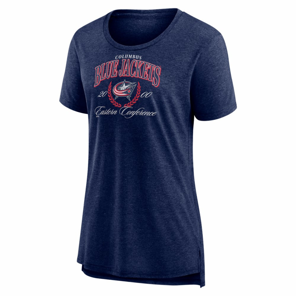 Columbus Blue Jackets Women's Reign Supreme Tri-Blend T-Shirt Navy