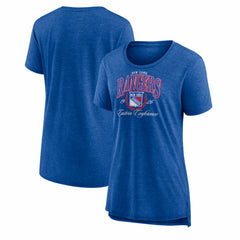 New York Rangers Women's Reign Supreme Tri-Blend T-Shirt Blue