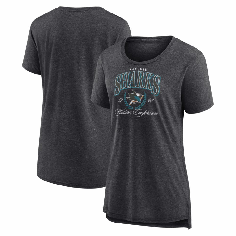 San Jose Sharks Women's Reign Supreme Tri-Blend T-Shirt Gray