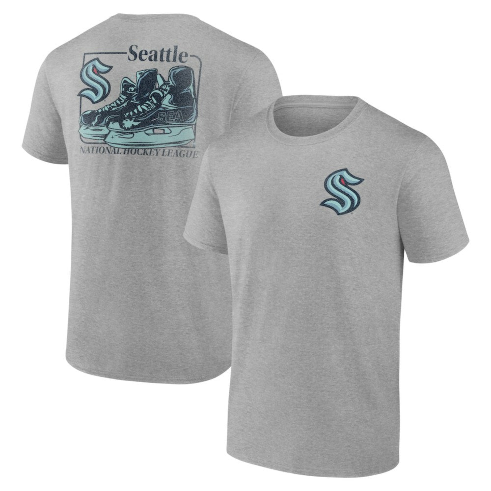 Seattle Kraken Glory Skates T-Shirt Heather Gray