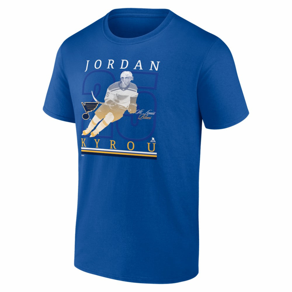 Jordan Kyrou St. Louis Blues Player Show T-Shirt Blue