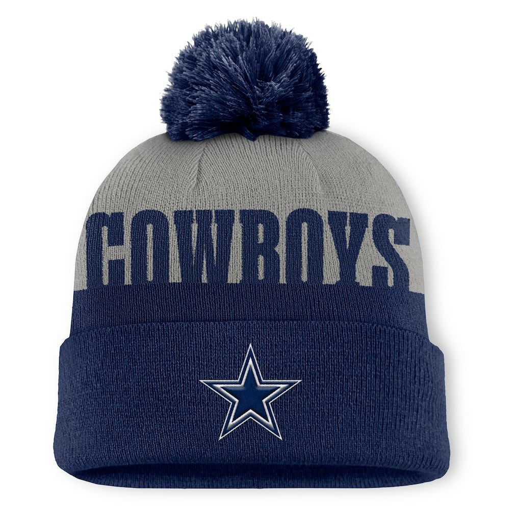 Dallas Cowboys Punter Cuffed Knit Hat with Pom - Navy discount