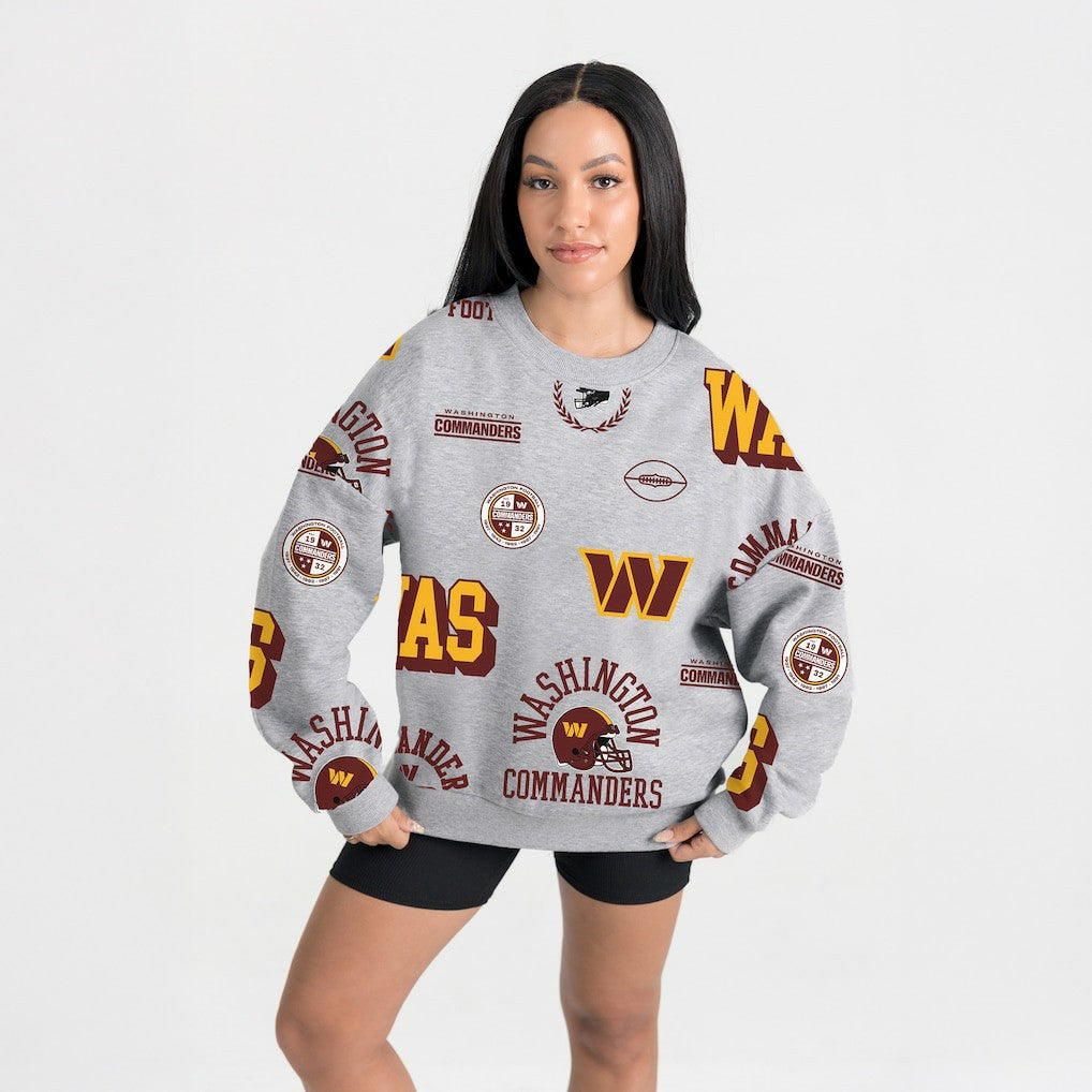 Washington Commanders Gameday Couture Women's Always On Repeat Fleece Sweatshirt - Heather Gray sale