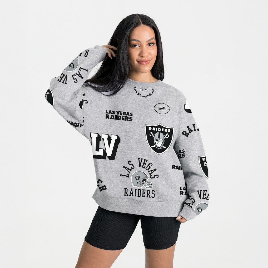 Las Vegas Raiders Gameday Couture Women's Always On Repeat Fleece Sweatshirt - Heather Gray cheap
