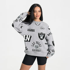 Las Vegas Raiders Gameday Couture Women's Always On Repeat Fleece Sweatshirt - Heather Gray cheap