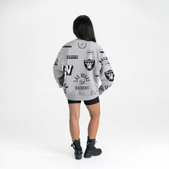 Las Vegas Raiders Gameday Couture Women's Always On Repeat Fleece Sweatshirt - Heather Gray cheap