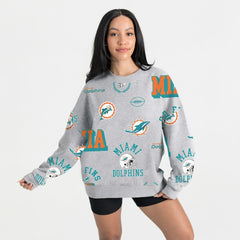 Miami Dolphins Gameday Couture Women's Always On Repeat Fleece Sweatshirt - Heather Gray cheap