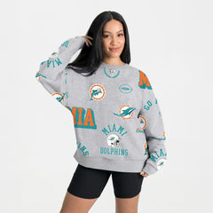 Miami Dolphins Gameday Couture Women's Always On Repeat Fleece Sweatshirt - Heather Gray cheap