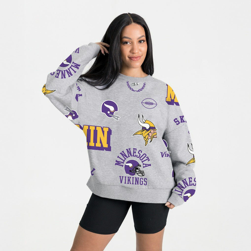 Minnesota Vikings Gameday Couture Women's Always On Repeat Fleece Sweatshirt - Heather Gray outlet
