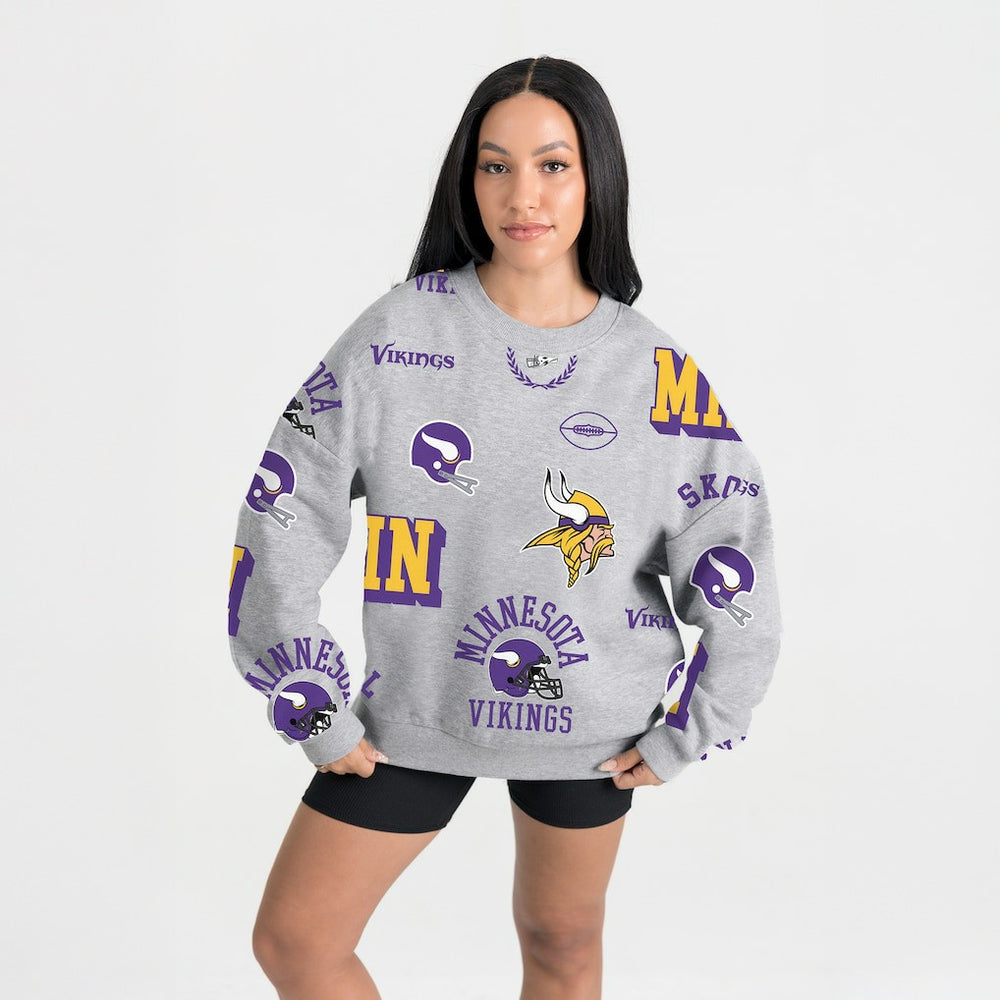 Minnesota Vikings Gameday Couture Women's Always On Repeat Fleece Sweatshirt - Heather Gray outlet