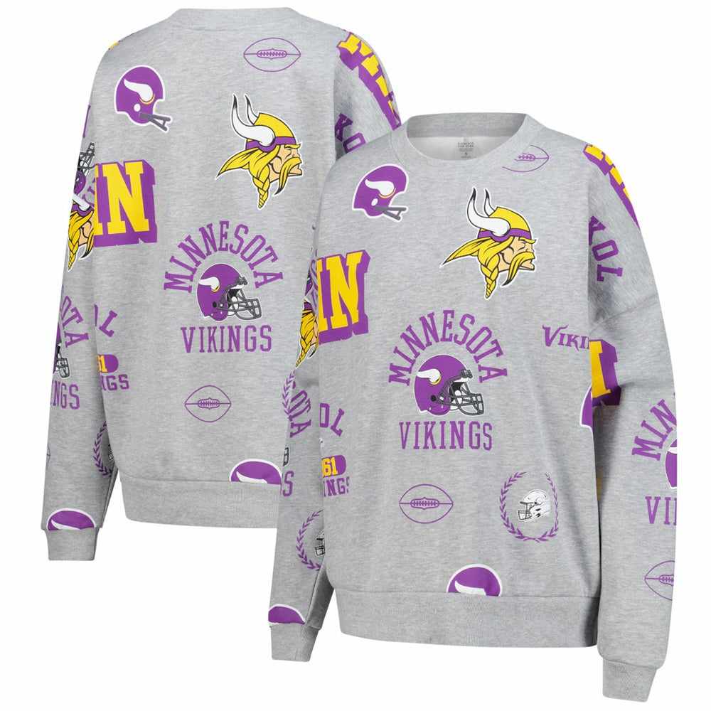 Minnesota Vikings Gameday Couture Women's Always On Repeat Fleece Sweatshirt - Heather Gray outlet