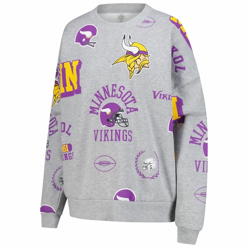 Minnesota Vikings Gameday Couture Women's Always On Repeat Fleece Sweatshirt - Heather Gray outlet