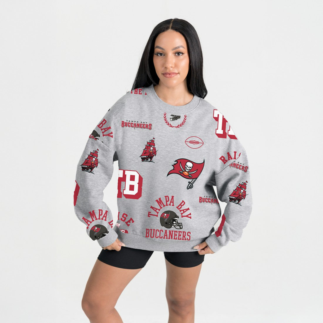 Tampa Bay Buccaneers Gameday Couture Women's Always On Repeat Fleece Sweatshirt - Heather Gray sale