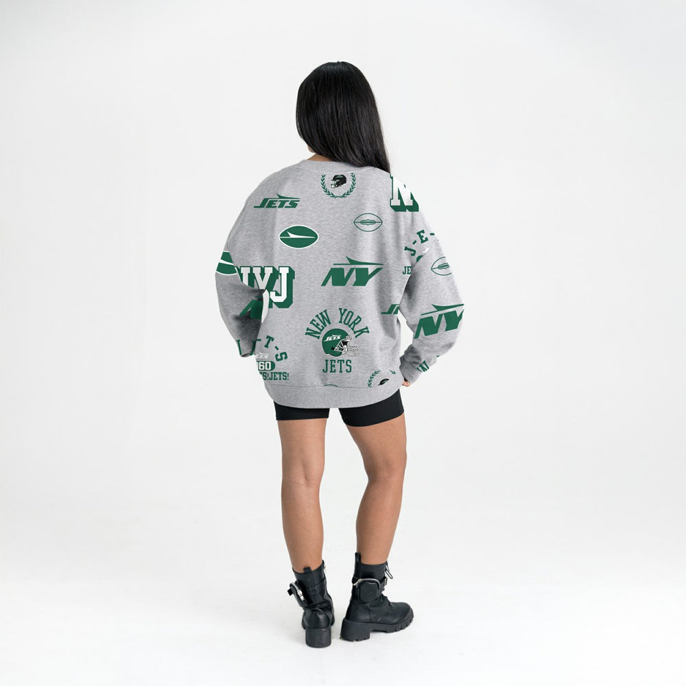 New York Jets Gameday Couture Women's Always On Repeat Fleece Sweatshirt - Heather Gray outlet