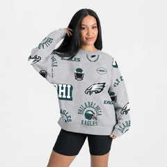 Philadelphia Eagles Gameday Couture Women's Always On Repeat Fleece Sweatshirt - Heather Gray on sale