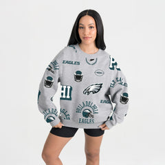 Philadelphia Eagles Gameday Couture Women's Always On Repeat Fleece Sweatshirt - Heather Gray on sale