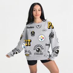 Pittsburgh Steelers Gameday Couture Women's Always On Repeat Fleece Sweatshirt - Heather Gray cheap