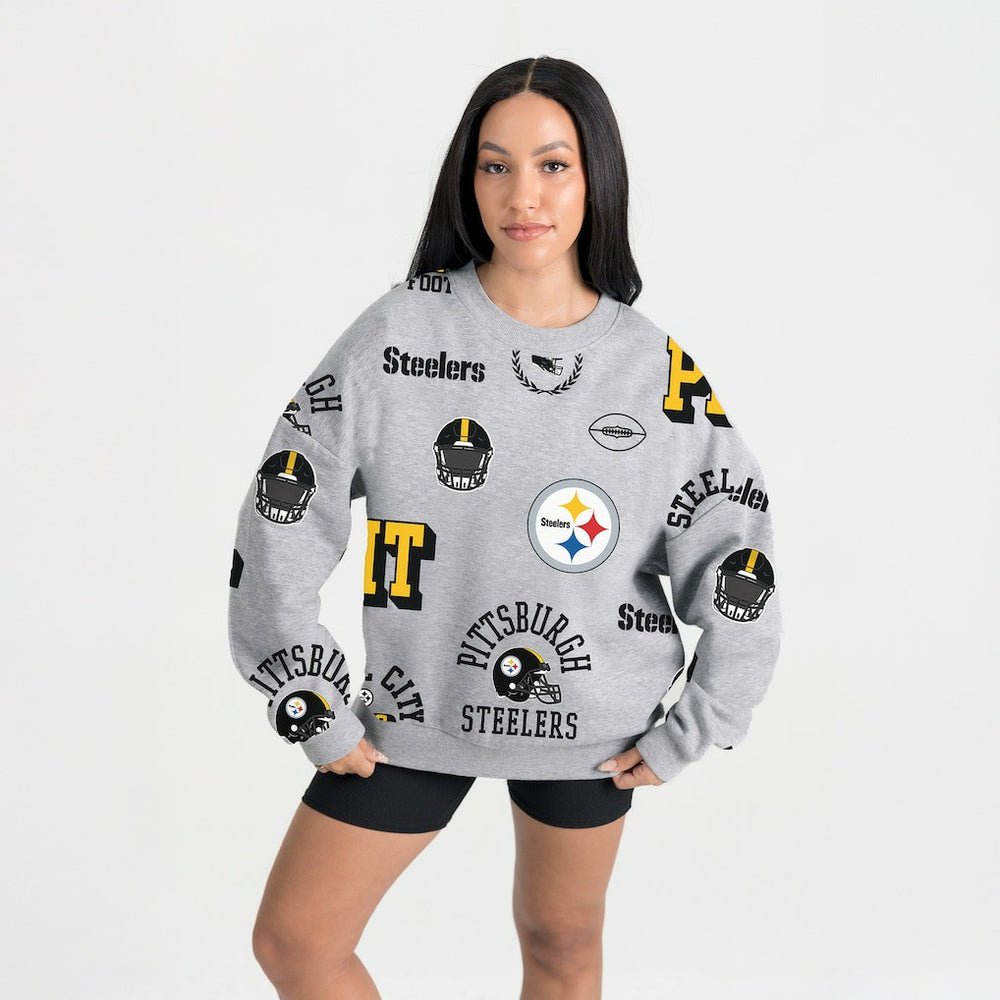 Pittsburgh Steelers Gameday Couture Women's Always On Repeat Fleece Sweatshirt - Heather Gray cheap