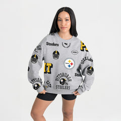 Pittsburgh Steelers Gameday Couture Women's Always On Repeat Fleece Sweatshirt - Heather Gray cheap