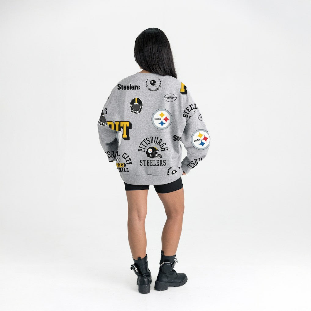 Pittsburgh Steelers Gameday Couture Women's Always On Repeat Fleece Sweatshirt - Heather Gray cheap