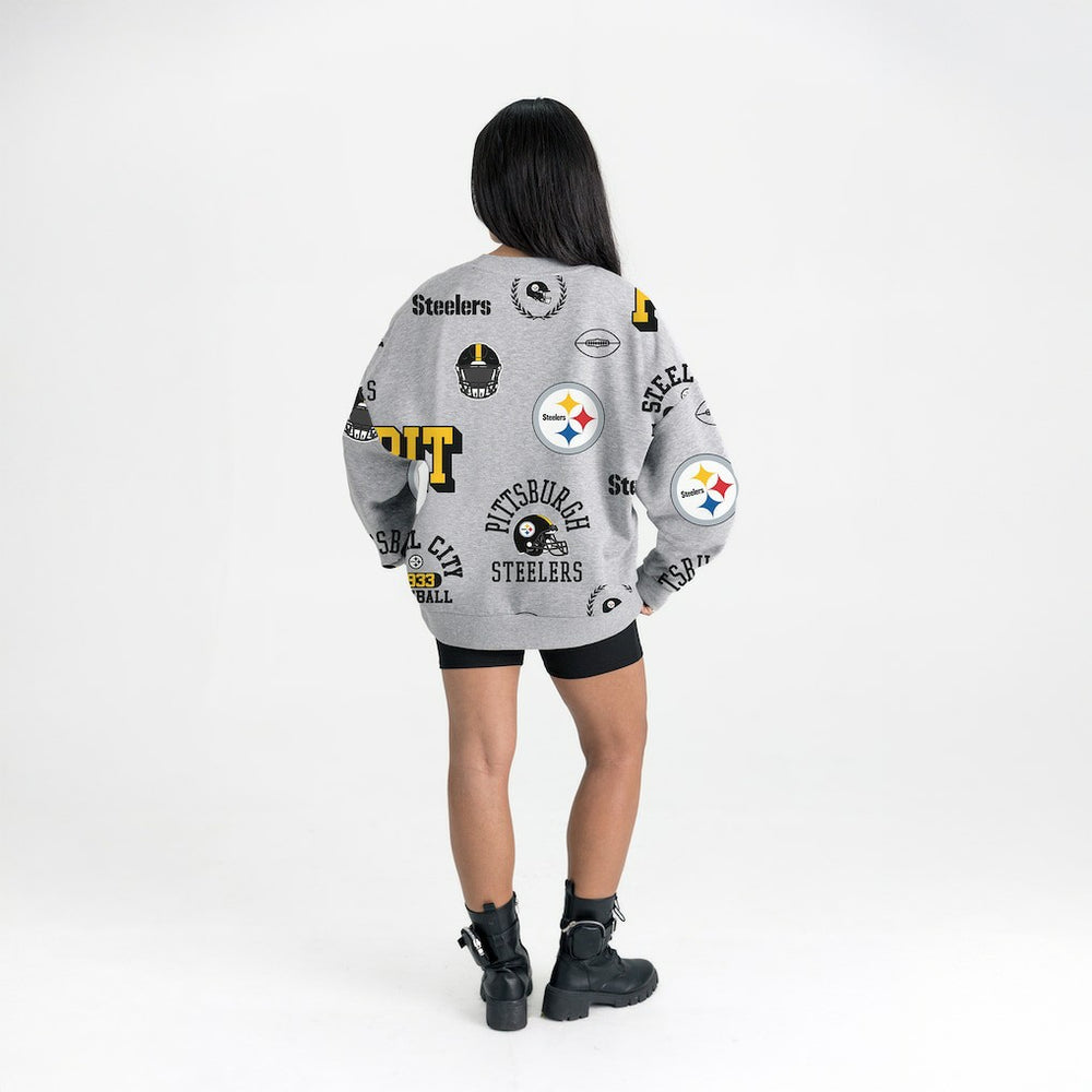 Pittsburgh Steelers Gameday Couture Women's Always On Repeat Fleece Sweatshirt - Heather Gray cheap