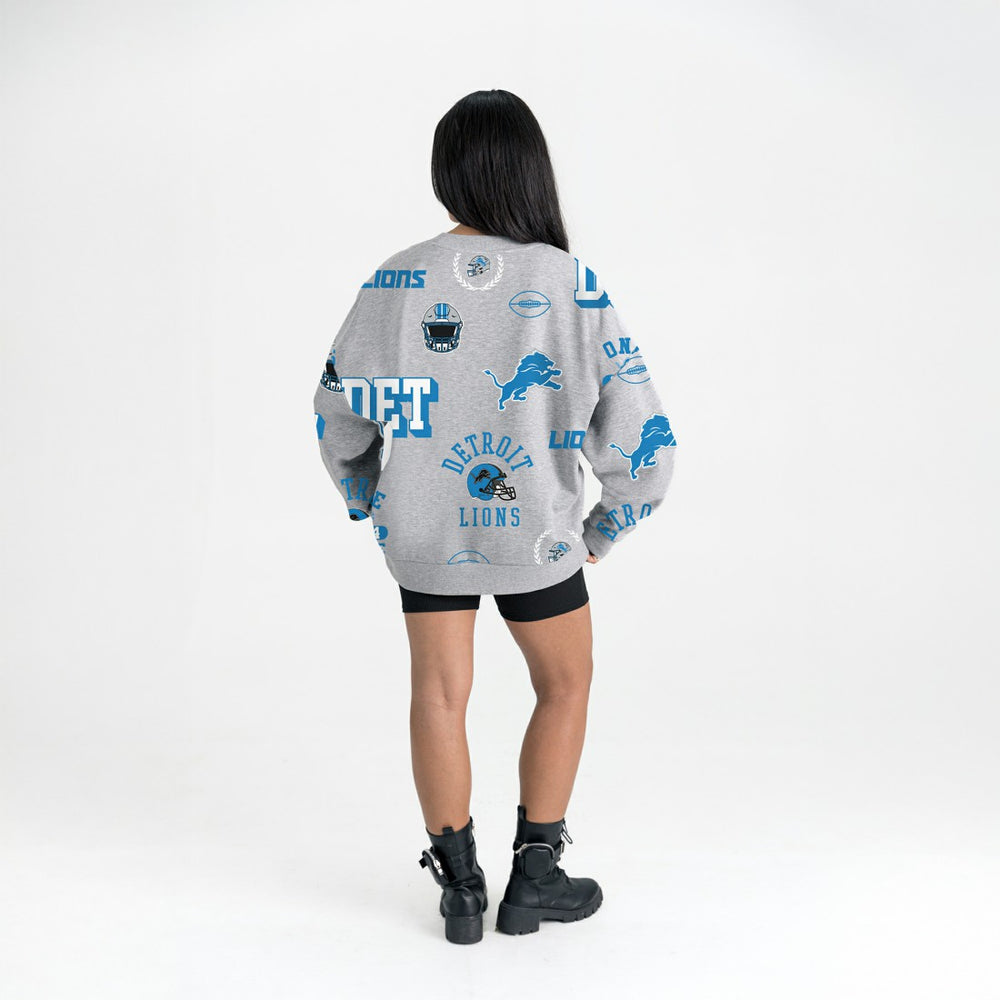 Detroit Lions Gameday Couture Women's Always On Repeat Fleece Sweatshirt - Heather Gray sale