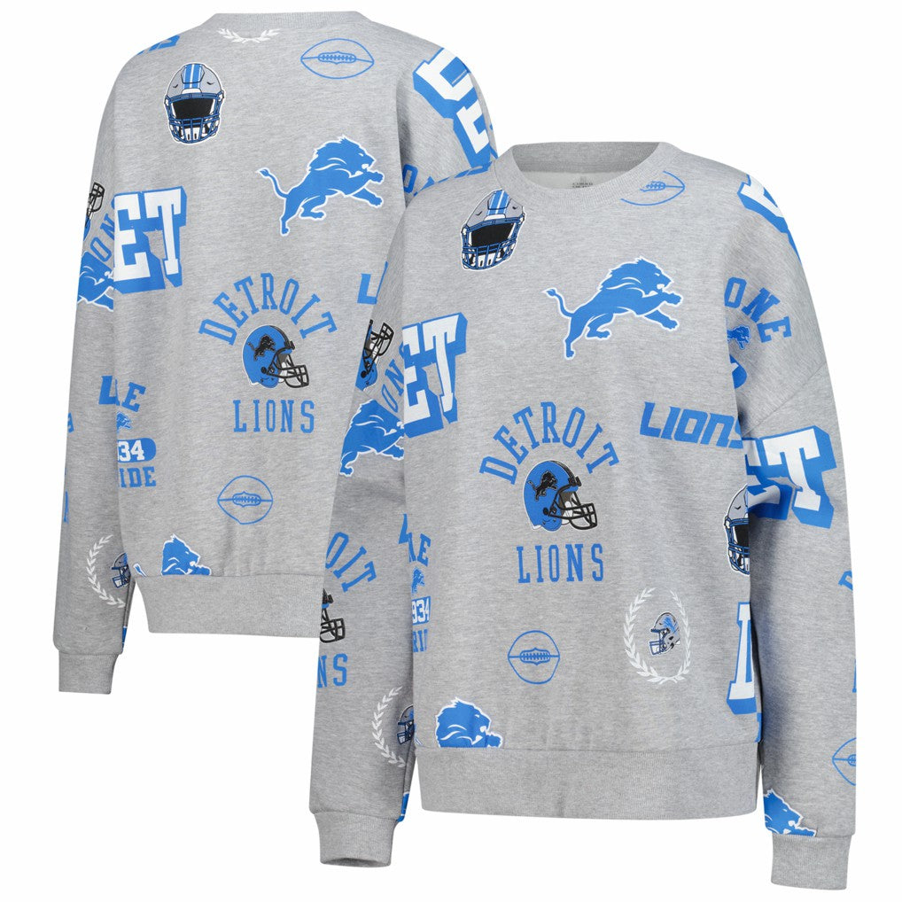 Detroit Lions Gameday Couture Women's Always On Repeat Fleece Sweatshirt - Heather Gray sale