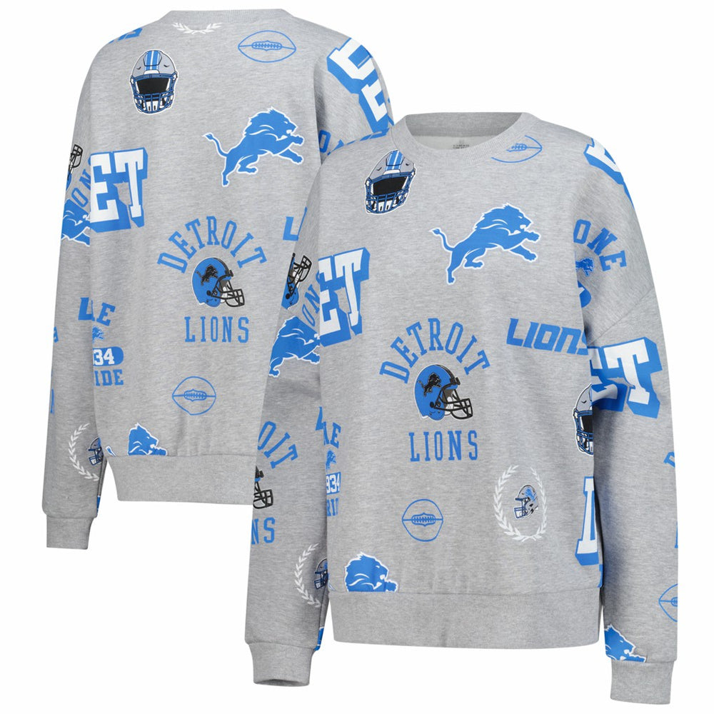 Detroit Lions Gameday Couture Women's Always On Repeat Fleece Sweatshirt - Heather Gray sale