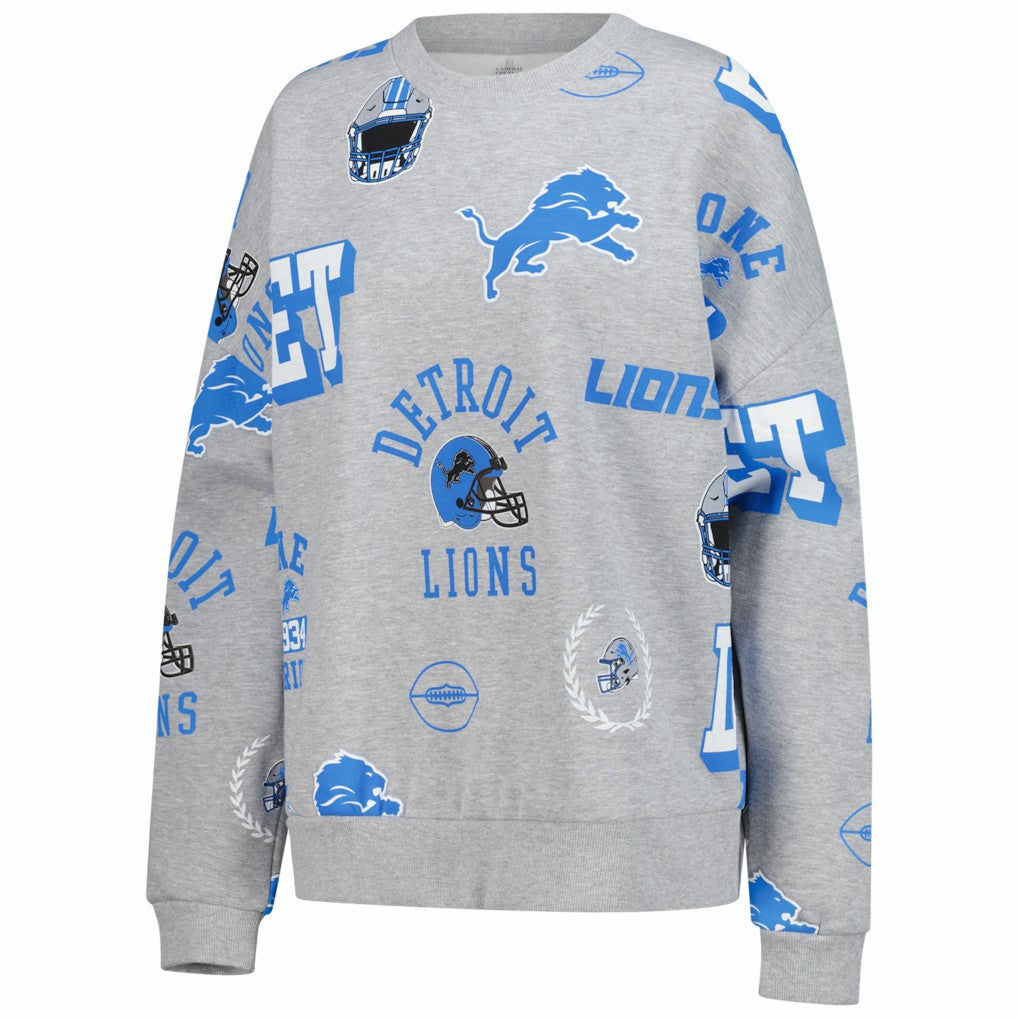 Detroit Lions Gameday Couture Women's Always On Repeat Fleece Sweatshirt - Heather Gray sale