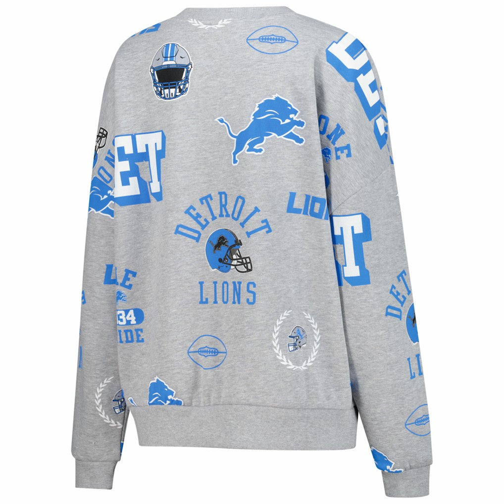 Detroit Lions Gameday Couture Women's Always On Repeat Fleece Sweatshirt - Heather Gray sale