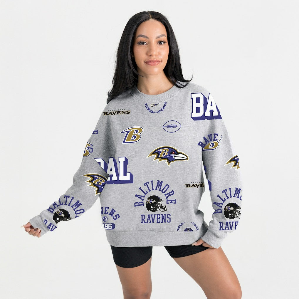 Baltimore Ravens Gameday Couture Women's Always On Repeat Fleece Sweatshirt - Heather Gray discount