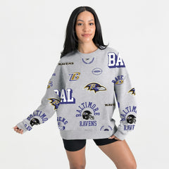 Baltimore Ravens Gameday Couture Women's Always On Repeat Fleece Sweatshirt - Heather Gray discount
