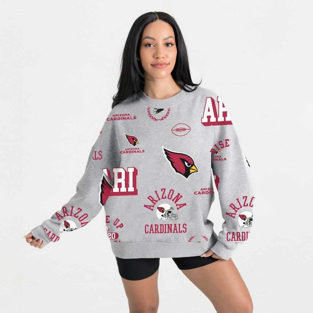 Arizona Cardinals Gameday Couture Women's Always On Repeat Fleece Sweatshirt - Heather Gray outlet