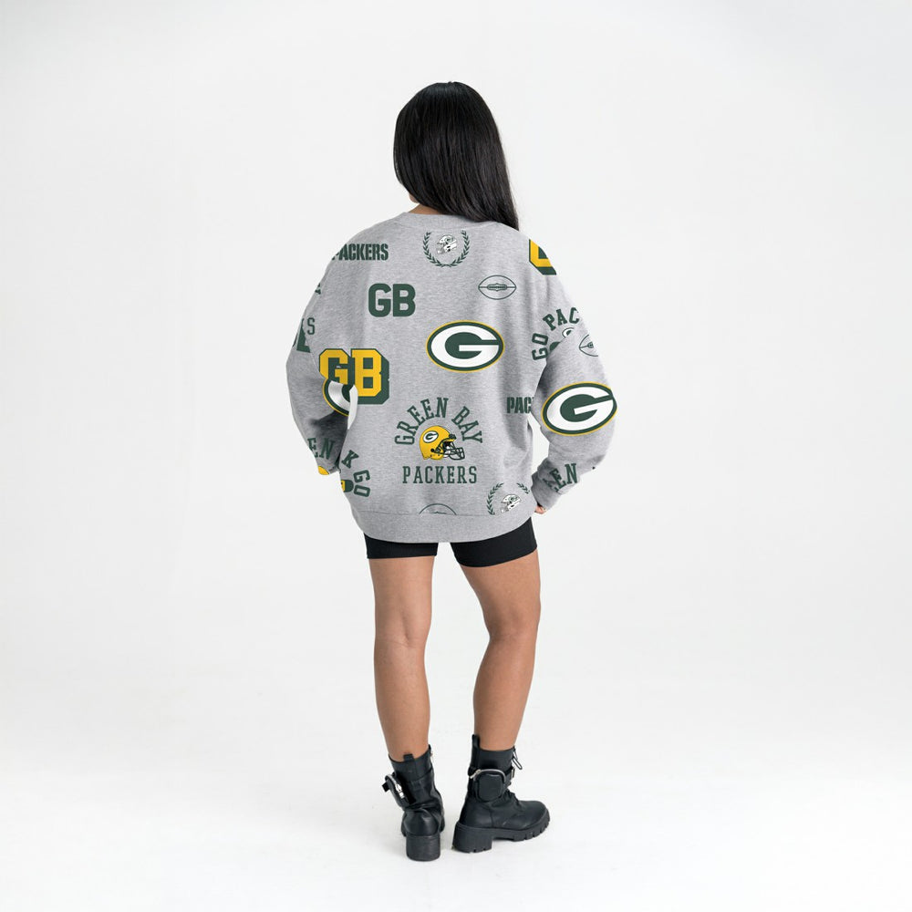 Green Bay Packers Gameday Couture Women's Always On Repeat Fleece Sweatshirt - Heather Gray discount