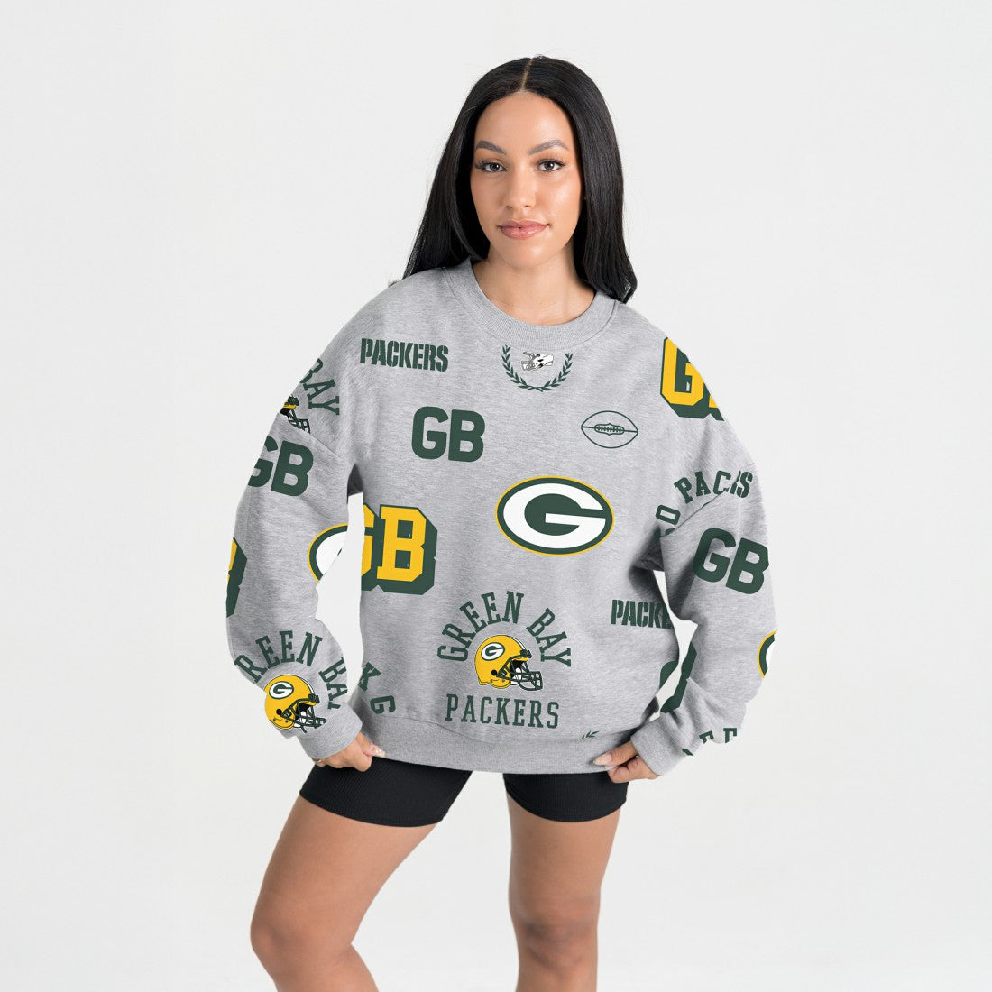 Green Bay Packers Gameday Couture Women's Always On Repeat Fleece Sweatshirt - Heather Gray discount