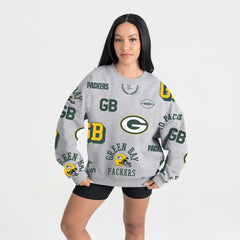 Green Bay Packers Gameday Couture Women's Always On Repeat Fleece Sweatshirt - Heather Gray discount