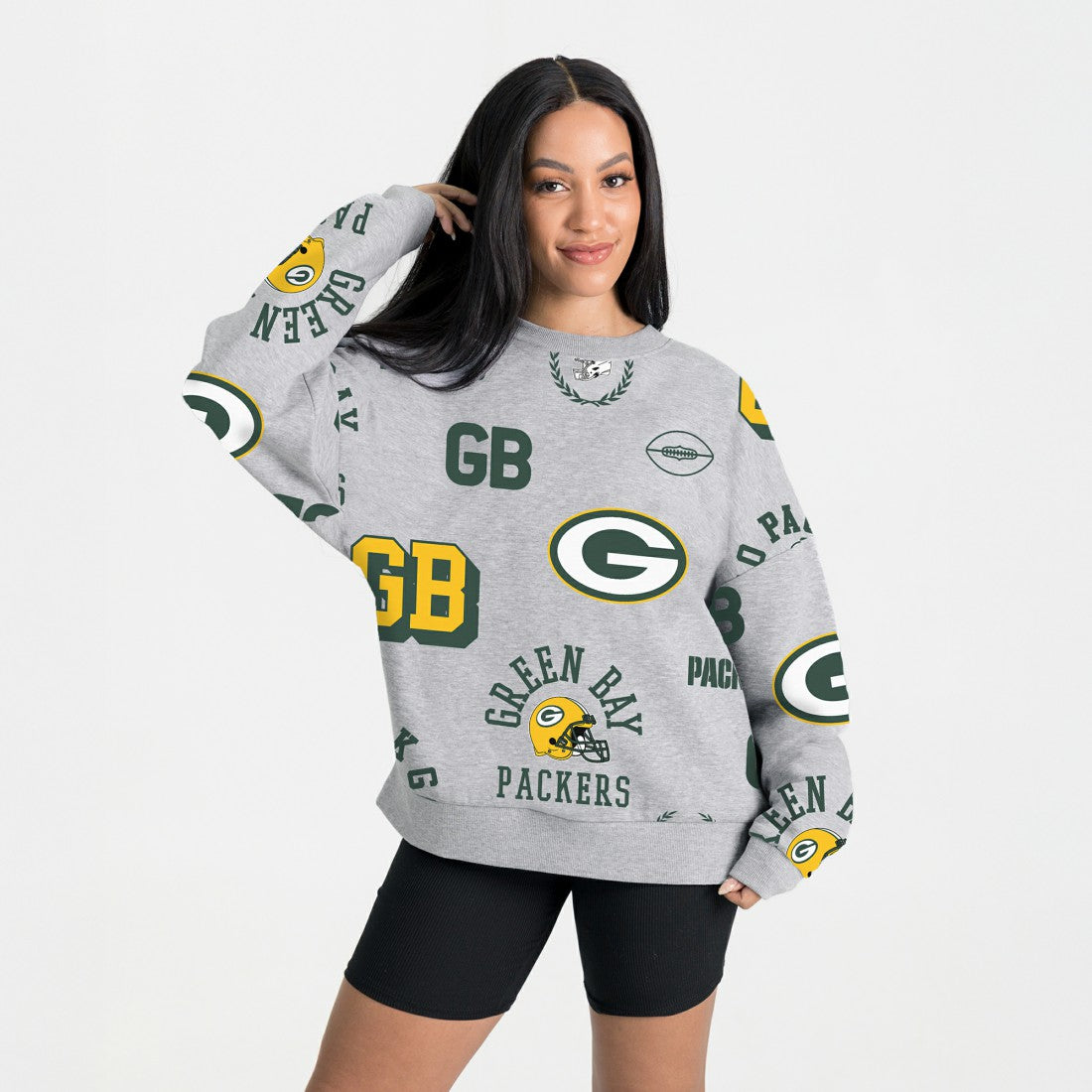 Green Bay Packers Gameday Couture Women's Always On Repeat Fleece Sweatshirt - Heather Gray discount