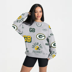 Green Bay Packers Gameday Couture Women's Always On Repeat Fleece Sweatshirt - Heather Gray discount