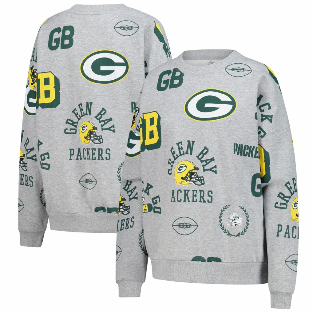 Green Bay Packers Gameday Couture Women's Always On Repeat Fleece Sweatshirt - Heather Gray discount