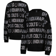 Indianapolis Colts Gameday Couture Women's Oversized Hype Era Rhinestone Text Sweatshirt - Black for sale